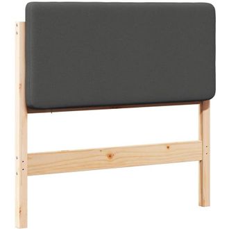 vidaXL Upholstered Headboard Brown and Dark Grey 80 cm Solid Pine Wood vidaXL