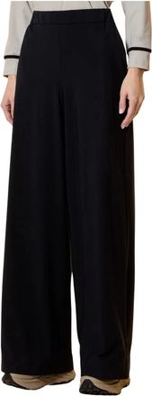 Roberto Ricci Design Pantalone Surflex Light Travel a palazzo - Dames - Wijde Broeken - Zwart - XS - Broeken