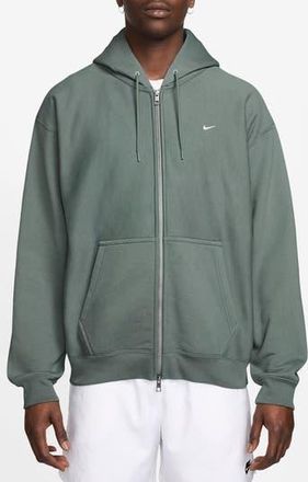 Nike Life Fleece Full Zip Hoodie in Clay Green/White at Nordstrom Rack, Size X-Large