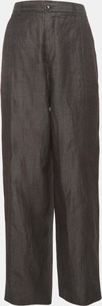 Armani Black Cotton Wide Leg Pants