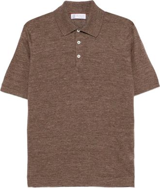 Brunello Cucinelli Poloshirt met knopen - Bruin