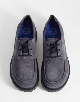 Birkenstock Highwood - Scarpe in camoscio grigio antracite con punta mocassino