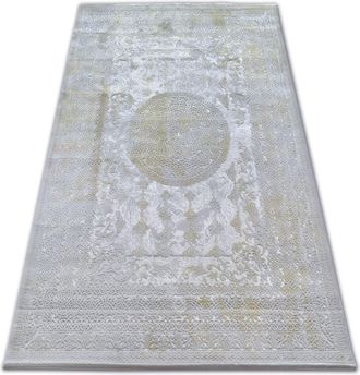 RugsX Rugsx - Alfombra Acr&iacute;lica Valencia 2328 Ornament Gris Claro/color Mostaza Grey 80x150 Cm