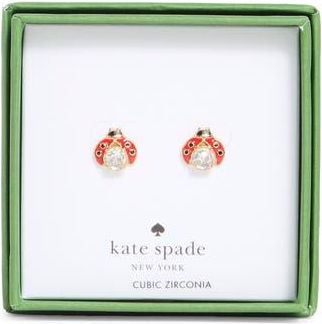 Kate Spade New York ladybug stud earrings in Clear /Gold at Nordstrom Rack