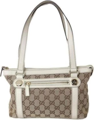 Gucci Pre-owned Tote Bags, female, Brown, Size: ONE SIZE Pre-owned Canvas gucci-bags