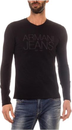 Armani Jeans 6X6T116J0Aznero - Heren - Longsleeves - Zwart - L - Tops