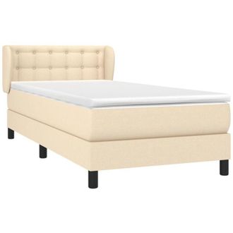 vidaXL Vidaxl - Cama Box Spring Con Colch&oacute;n Tela Color Crema 90x200 Cm