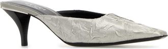 Gucci Womens Upper Mule Heel Silver Fabric