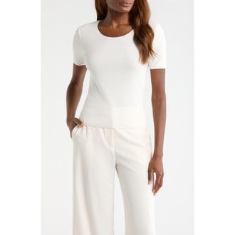 Emporio Armani Jacquard Knit Top in Solid White at Nordstrom, Size Xx-Large