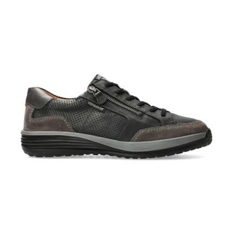 Mephisto Grijze vetersneaker voor heren - Heren - Sneakers - Grijs - 44 1/2 EU - Leer - Schoenen