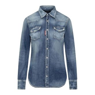 Dsquared2 Denim Shirts, female, Blue, Size: XS Classic Western Shirt