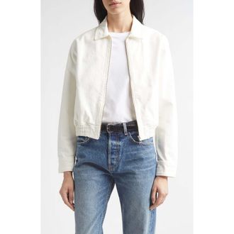 Nili Lotan Najac Denim Jacket in Cream at Nordstrom, Size X-Small