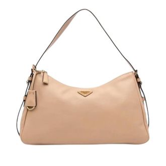 Prada Pre-owned Aim&eacute;e Schoudertas - Dames - Pre-owned - Beige - Maat: ONE Size Leer
