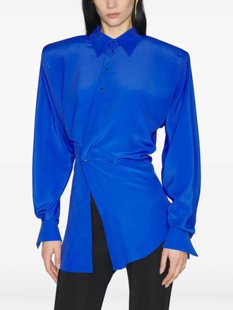 MUGLER Camicia con spalline imbottite - Blu