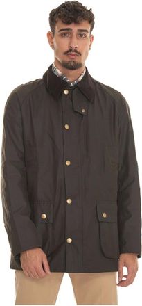 Barbour Light Jackets, male, Green, Size: 2XL Short Harrington Jacket with Velvet Collar