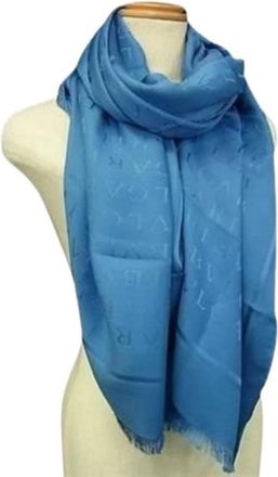 Bulgari Pre-owned Scarves, female, Blue, Size: ONE SIZE Pre-owned Silk Scarf