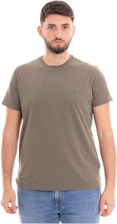 Lacoste T-shirt met ronde hals - Heren - T-shirts - Groen - S - Katoen - Tops