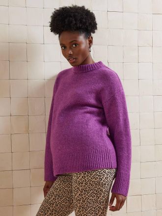 Vertbaudet Umstands-Pullover aus Wollmix fuchsia