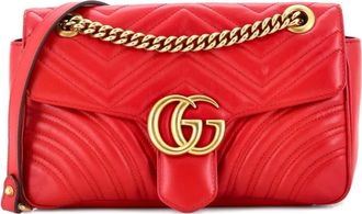 Gucci GG Marmont Flap Bag Matelasse Leather Small crossbody bag - Rosso
