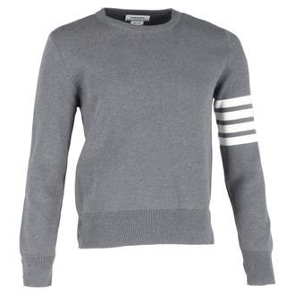 Thom Browne 4-Bar Pullover in Grey Cashmere