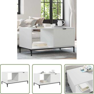 vidaXL vidaXL Tavolino in legno - Tavolino da salotto Bianco 90 x 49 x 46 cm Legno multistrato
