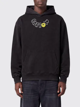 Barrow Felpa relaxed fit in cotone con cappuccio, stampa logo e Teddy bear