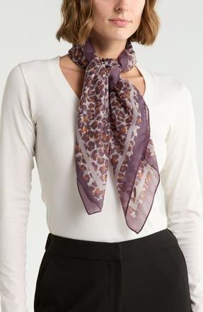 Steve Madden Leopard Print Square Scarf in Wine at Nordstrom Rack