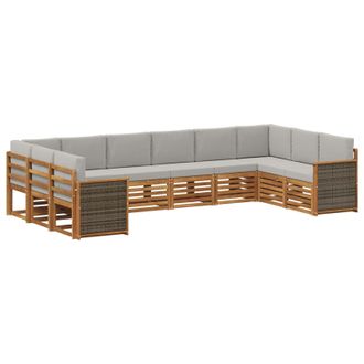 vidaXL Conjunto De Sof&aacute;s De Exterior 7 Uds. Natural Y Gris Claro Vidaxl