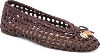 Dolce Vita Cason Woven Ballet Flat in Dark Brown Woven Leather at Nordstrom, Size 6.5
