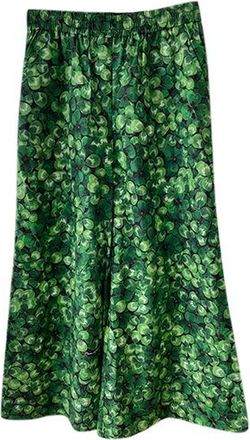 Dolce & Gabbana Green clover print cotton trousers Size S