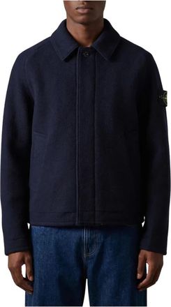 Stone Island Jassen - Heren - Zomerjassen - Blauw - M - Wol - Jassen