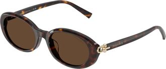 Tiffany & Co. Stijlvolle zonnebril in zwart verloop - Dames - Zonnebrillen - Bruin - 54 MM - Accessoires