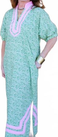 Entro Alice Maxi Dress In Verdant Green And Ivory