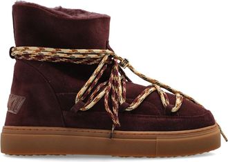 INUIKII Suede Double Tie Snow Boots - Dames - Winterlaarzen - Rood - 40 EU - Wol - Schoenen