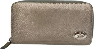 Fendi Pre-owned Leren Portemonnee - Dames - Vintage Accessoires - Grijs - ONE Size - Leer - Vintage