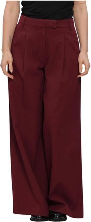 Selected Slwextra Wide HW Thilde Pant - Dames - Broeken - Rood - Maat: XS Katoen