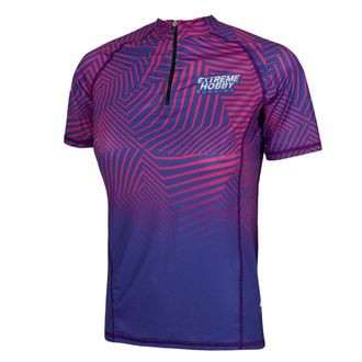 OEM Camiseta De Running Con Cremallera Para Mujer, Talla Xs, Color Turquesa, Estampado Caleidosc&oacute;pico