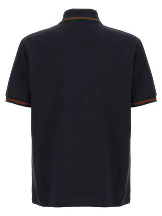 Gucci Web Striped Polo Shirt - Black