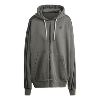 adidas (WMNS) adidas Adilenium Oversized Full-Zip Hoodie Grey IV9334
