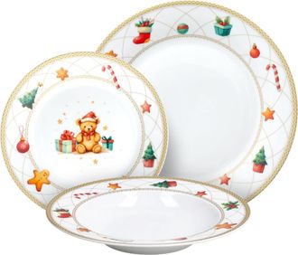 Tognana Tognana Olimpia Christmas Fairy Tale Servicio De Mesa En Porcelana 18 Piezas Para 6 Personas Decoraci&oacute;n Navide&ntilde;a