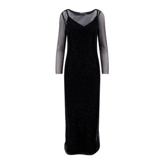 Max Mara Black Embellished Boat Neck Dress - female - Max Mara - Maxi Dresses - Black - XS - Dresses