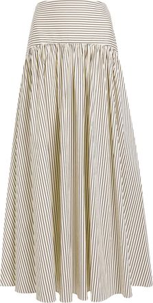 Staud Procida Striped Skirt - White - 12 (UK16 / XL)