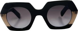 Kaleos Hexagonaal Bruine Zonnebril Handgemaakt Acetaat - Dames - Zonnebrillen - Bruin - ONE Size - Accessoires