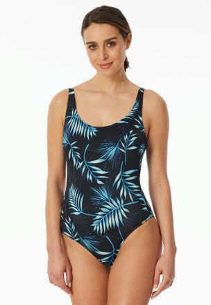 Schiesser Badeanzug SCHIESSER Aqua, Damen, Gr. 36, N-Gr, bunt (914, multicolor 3), Obermaterial: 82% Polyamid, 18% Elasthan, gemustert, Badeanz&uuml;ge Badeanzug, mi