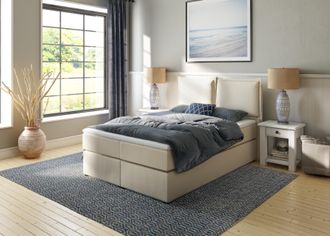 HOME AFFAIRE Boxspringbett »Lysann« 5fach verstellbares Kopfteil, in 4 Breiten, 3 Matratzenarten