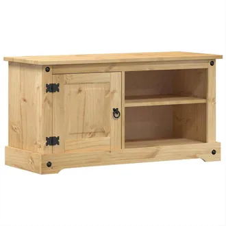 vidaXL Vidaxl - Mueble De Tv Corona Madera Maciza De Pino 100x40x52 Cm