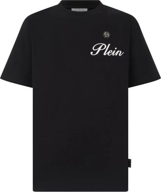 Philipp Plein Ronde Hals T-Shirt Embossed Signature - Heren - T-shirts - Zwart - XL - Katoen - Tops