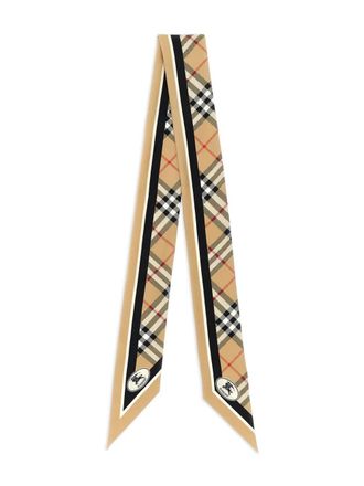 Burberry Check-pattern silk scarf - unisex - Silk - OS - Neutrals