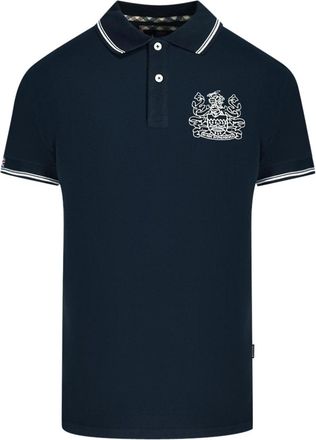 Aquascutum Aldis getipt marineblauw poloshirt