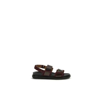 Marni Flat Sandals, female, Black, Size: 7 1/2 US Bos Taurus Strap-On Sandals